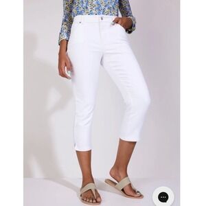 Westport Signature Fit Mid Rise Capri Cropped Jeans Pant Women‎ 10 White Coastal